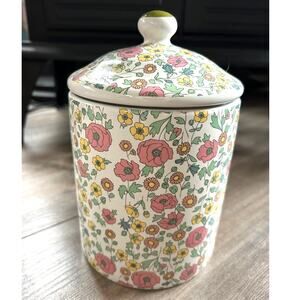Liberty of London for Target Floral Retro Canister Cookie Jar White Pink Yellow